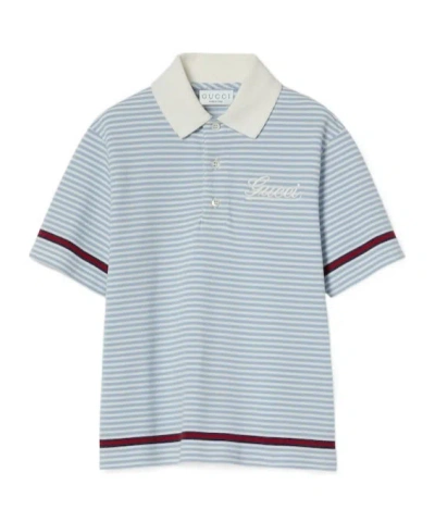 GUCCI CHILDREN'S EMBROIDERED COTTON POLO SHIRT