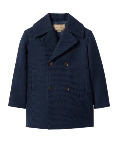 GUCCI GUCCI KIDS WEB DOUBLE-BREASTED COAT
