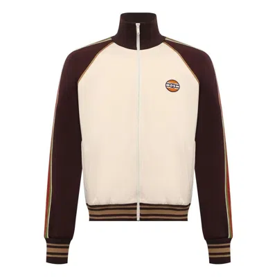 GUCCI Gucci Technical Jersey Zip-Up Jacket With Web 'Beige Brown'