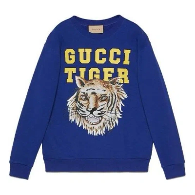 GUCCI Gucci Tiger Cotton Sweatshirt 'Blue'