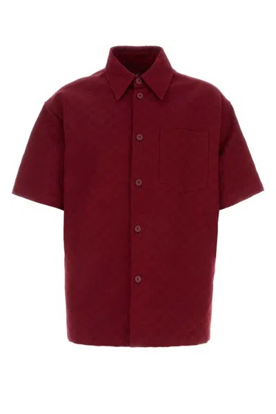 GUCCI GUCCI TIZIANO RED COTTON SHIRT