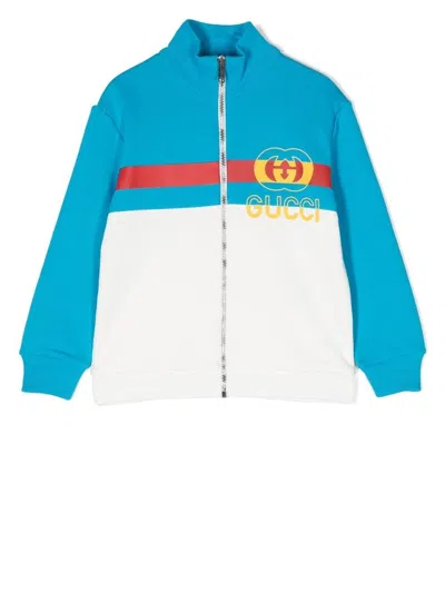 GUCCI TWO-TONE ZIPPED SWEATSHIRT