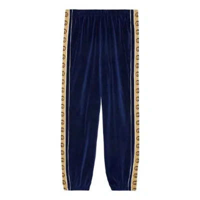 GUCCI Gucci Velour Taped Oversized Track Pant 'Blue'