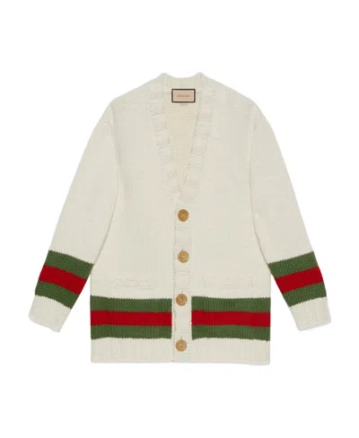 GUCCI GUCCI WED DETAILED KNITTED CARDIGAN