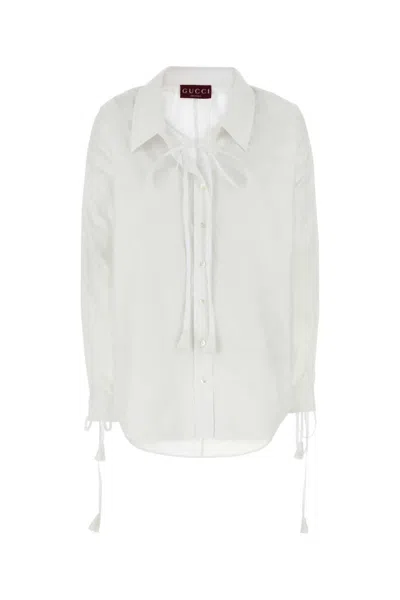 GUCCI WOMEN WHITE COTTON SHIRT, S LUXURY SHIRTS FOR WOMEN DARVEYS
