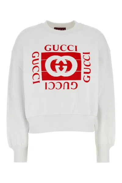 GUCCI WHITE COTTON SWEATSHIRT