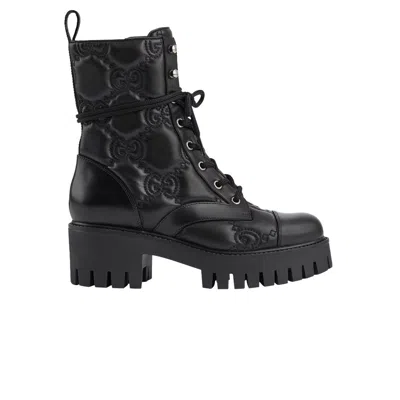 GUCCI GUCCI WMNS GG MATELASSÉ LACE UP BOOT 'BLACK'