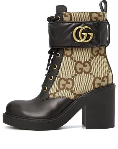 GUCCI (WMNS) Gucci Boot with Double G 'Camel Ebony'