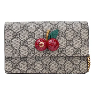 GUCCI (WMNS) Gucci Canvas Chains Shoulderbag Mini 'Khaki'