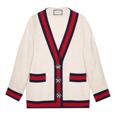 GUCCI (WMNS) Gucci Contrasting Colors Webbing Loose Jacket White