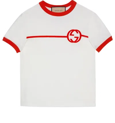 GUCCI (WMNS) Gucci Cotton Jersey Printed T-Shirt 'Off White'
