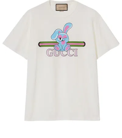 GUCCI (WMNS) Gucci Cotton Jersey Printed T-Shirt 'Off White'