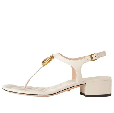 GUCCI (WMNS) Gucci Double G Sandal 'White Leather'