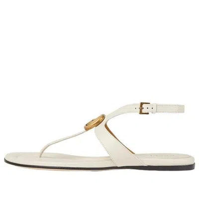 GUCCI (WMNS) Gucci Double G Thong Sandal 'White Leather'