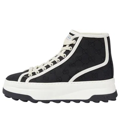 GUCCI (WMNS) Gucci GG Blooms High-Top Sneakers 'Black White'