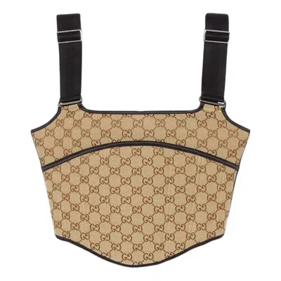GUCCI (WMNS) Gucci GG Canvas Top 'Camel Ebony'