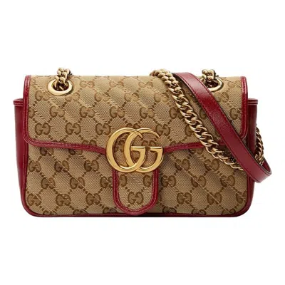 GUCCI (WMNS) Gucci GG Marmont mini Brown Red color combination
