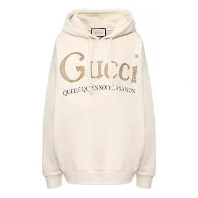 GUCCI (WMNS) Gucci Gold Logo autumn Creamy White