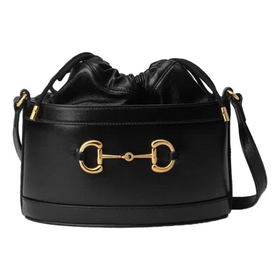 GUCCI (WMNS) Gucci Horsebit 1955 Drawstring Bucket Bag 'Black'