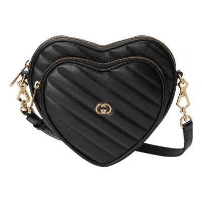 GUCCI (WMNS) Gucci Interlocking G Mini Heart Shoulder Bag 'Black'