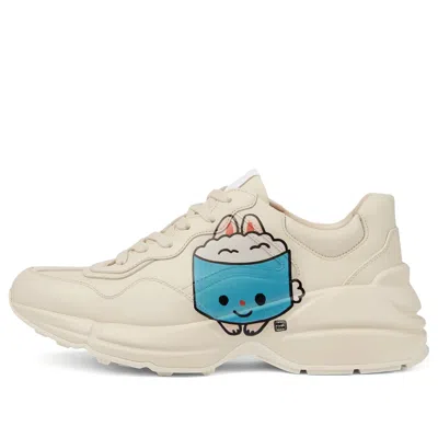 GUCCI (WMNS) Gucci Kawaii Rhyton Leather Sneakers 'Cream White'