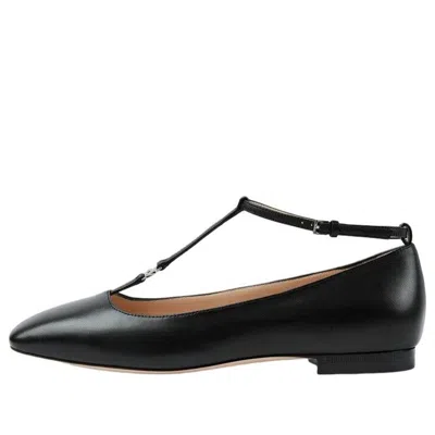 GUCCI (WMNS) Gucci Monogram Leather Ballet Flats 'Black'
