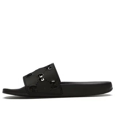 GUCCI (WMNS) Gucci Rubber GG Slide 'Black'