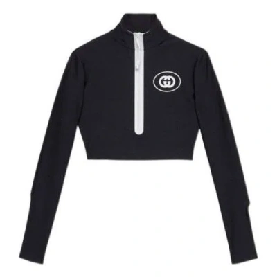 GUCCI (WMNS) Gucci Sparkling Long Sleeve Track Top 'Black'