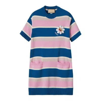 GUCCI (WMNS) Gucci Striped Cotton Wool Dress 'Multi-Color'