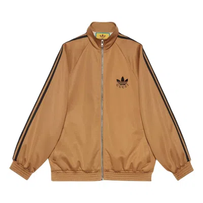 GUCCI (WMNS) Gucci x adidas Cotton Jersey Zip Jacket 'Beige Black'