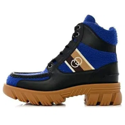 GUCCI (WMNS) Gucci x North Face Romance Ankle High Boots 'Royal Blue Black'