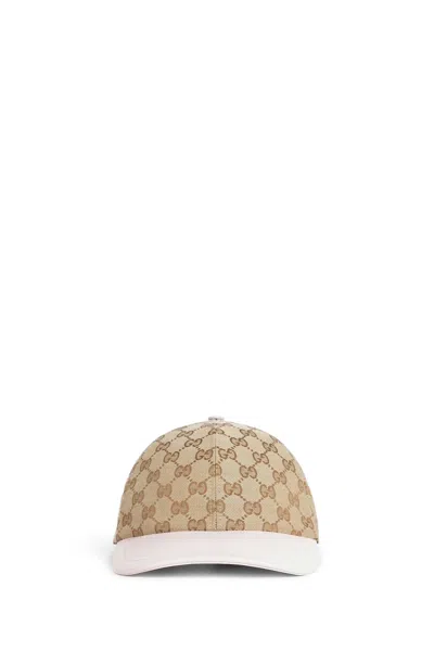 GUCCI COTTON HAT WITH LION EMBROIDERY