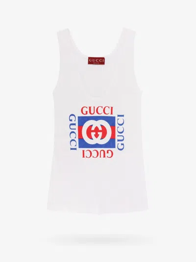 GUCCI GUCCI WOMAN TANK TOP WOMAN WHITE TOP
