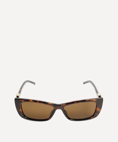 GUCCI GUCCI WOMEN'S CAT-EYE DARK TORTOISESHELL G LOGO SUNGLASSES