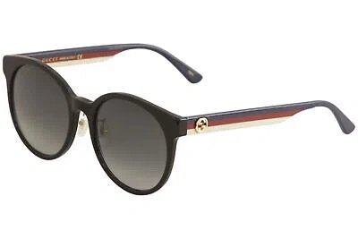 GUCCI GUCCI WOMEN'S GG0416SK GG/0416/SK 001 BLACK/BLUE/RED/WHITE ROUND SUNGLASSES 55MM