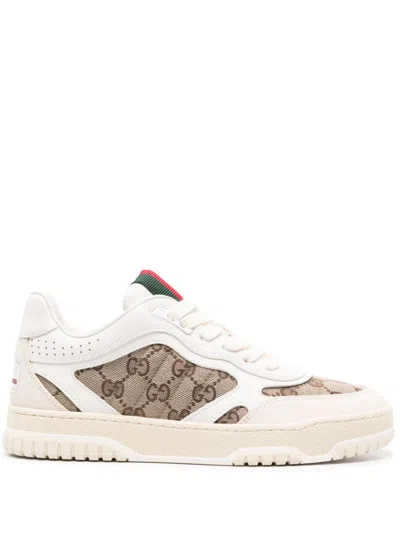 GUCCI GUCCI WOMEN RE-WEB LEATHER SNEAKERS