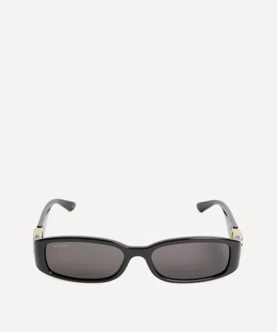 GUCCI GUCCI WOMEN'S RECTANGULAR BLACK LOGO INJECTION SUNGLASSES