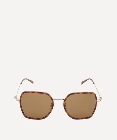 GUCCI GUCCI WOMEN'S SQUARE HAVANA COMBINATION SUNGLASSES
