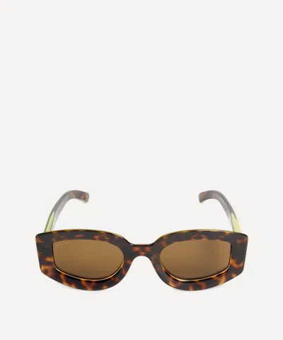 GUCCI GUCCI WOMEN'S SQUARE HAVANA SUNGLASSES
