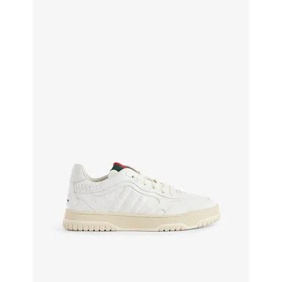 GUCCI WOMENS WHITE RE-WEB SUPREME LOW-TOP CANVAS TRAINERS EUR 41 / 8 UK