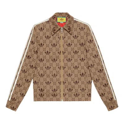 GUCCI Gucci x adidas GG Trefoil Zip Jacket 'Beige Ebony'