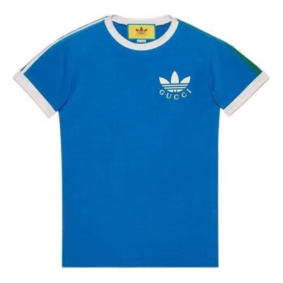 GUCCI Gucci x adidas Trefoil Print T-Shirt 'Blue'