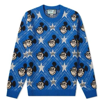 GUCCI Gucci x Disney Mickey Mouse Pattern Crewneck Sweater For Men Blue
