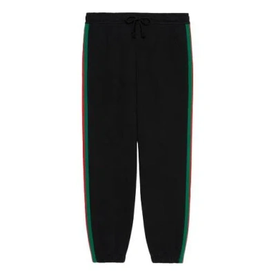 GUCCI Gucci x THE NORTH FACE Crossover SS21 Webbing Printing Cotton Sports Pants/Trousers/Joggers Black