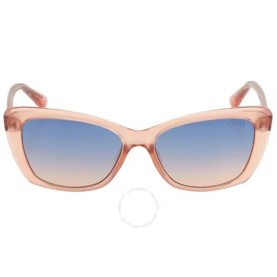 GUESS GUESS BLUE GRADIENT CAT EYE LADIES SUNGLASSES GU7774 74W 55