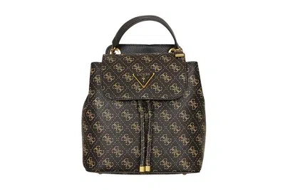 GUESS GUESS CORDELIA LOGO FLAP BACKPACK (BROWN LOGO)