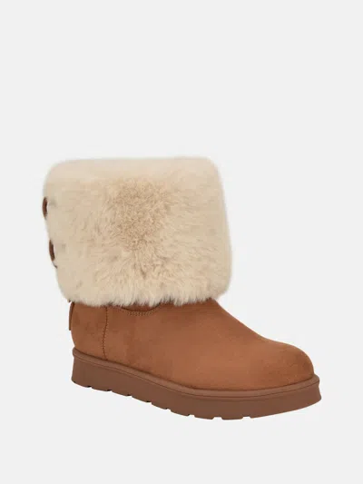 GUESS FACTORY LENORIA SHEARLING BOWTIE BOOTS