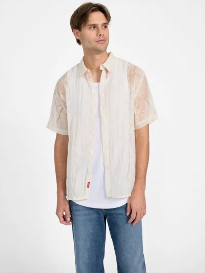 GUESS FACTORY STONE PALM TREE SHORT-SLEEVE SHIRT