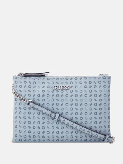 GUESS FACTORY TIDEWOOD LOGO DOUBLE ZIP MINI CROSSBODY