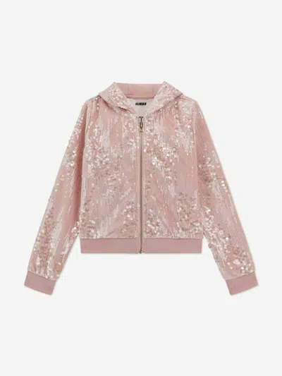 GUESS GUESS GIRLS VELVET ZIP UP TOP